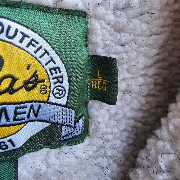 Cabelas Sherpa Fleece Jacket Gray & Blue Lined Full Zip Jacket Barn Coat, Large - Picture 7 of 11